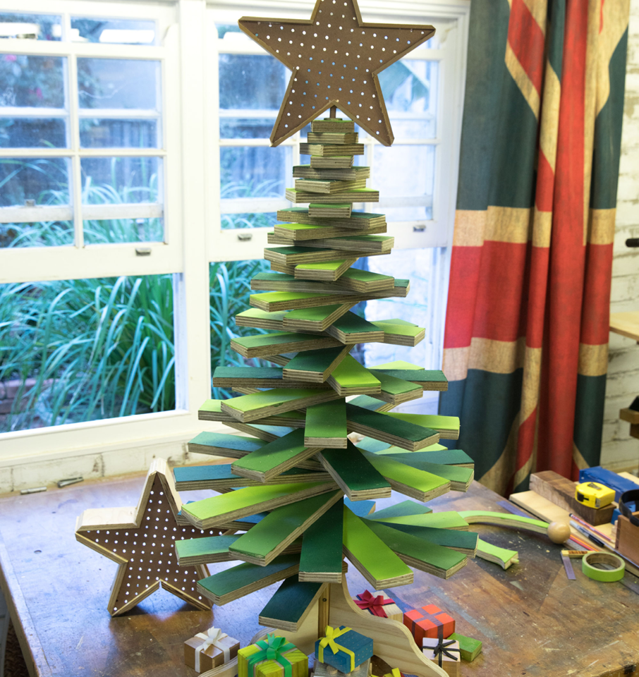 A DIY Christmas tree with shining star