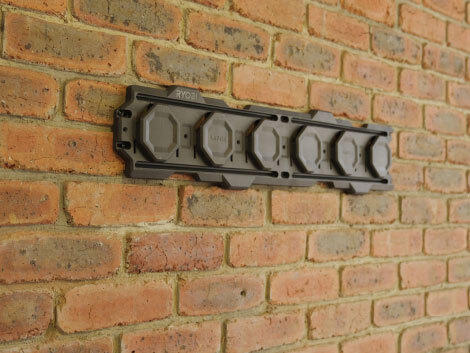 LINK storage system successfully installed on a brick wall. 