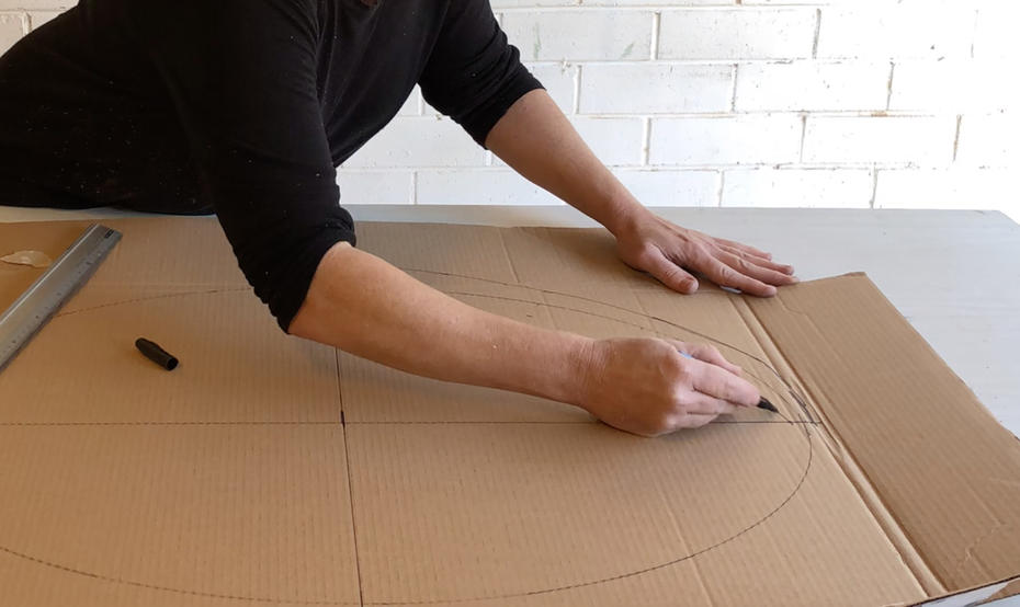Make a template on a large piece of cardboard