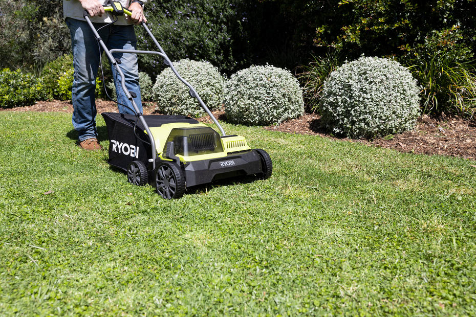 Jason Hodges uses a RYOBI Lawn Aerator