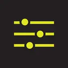 Icon: hyper green control bars on a black background 