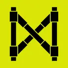 Icon: bracing poles on hyper green background