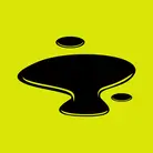 Icon: black water puddle with hyper green background 