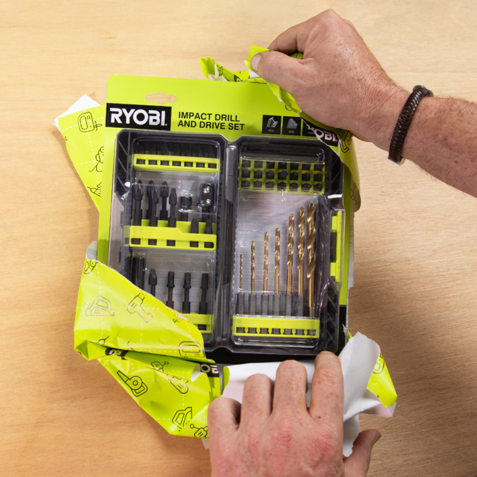 Unwrapping a RYOBI Drill and Driver set