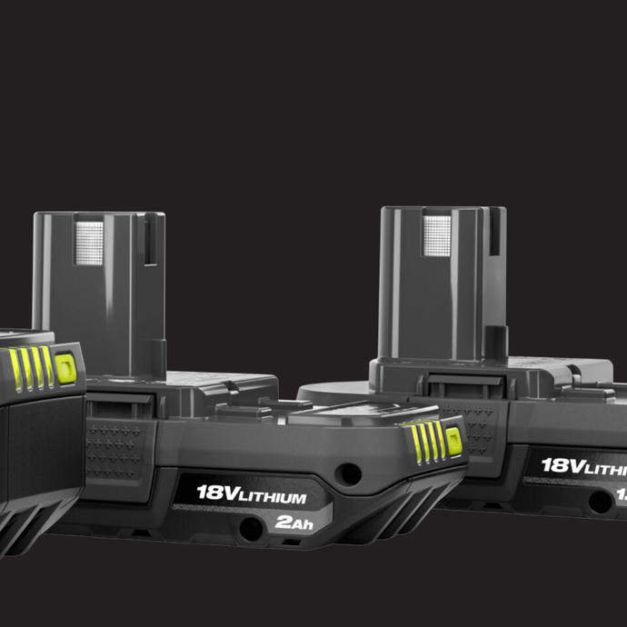 Three RYOBI 18V ONE+ HP batteries